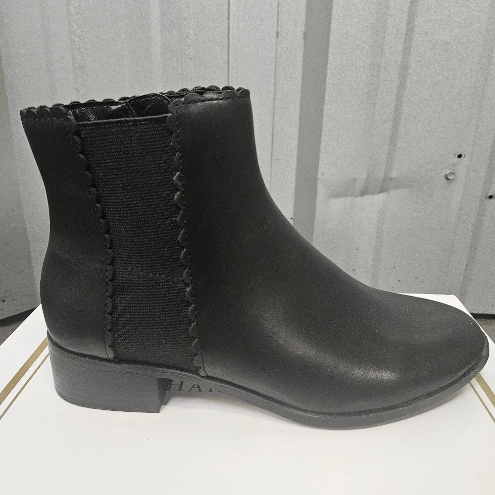 Charter Club Daxi Women's Black Scalloped Round Toe Block Heel Slip On Booties - Picture 6 of 8